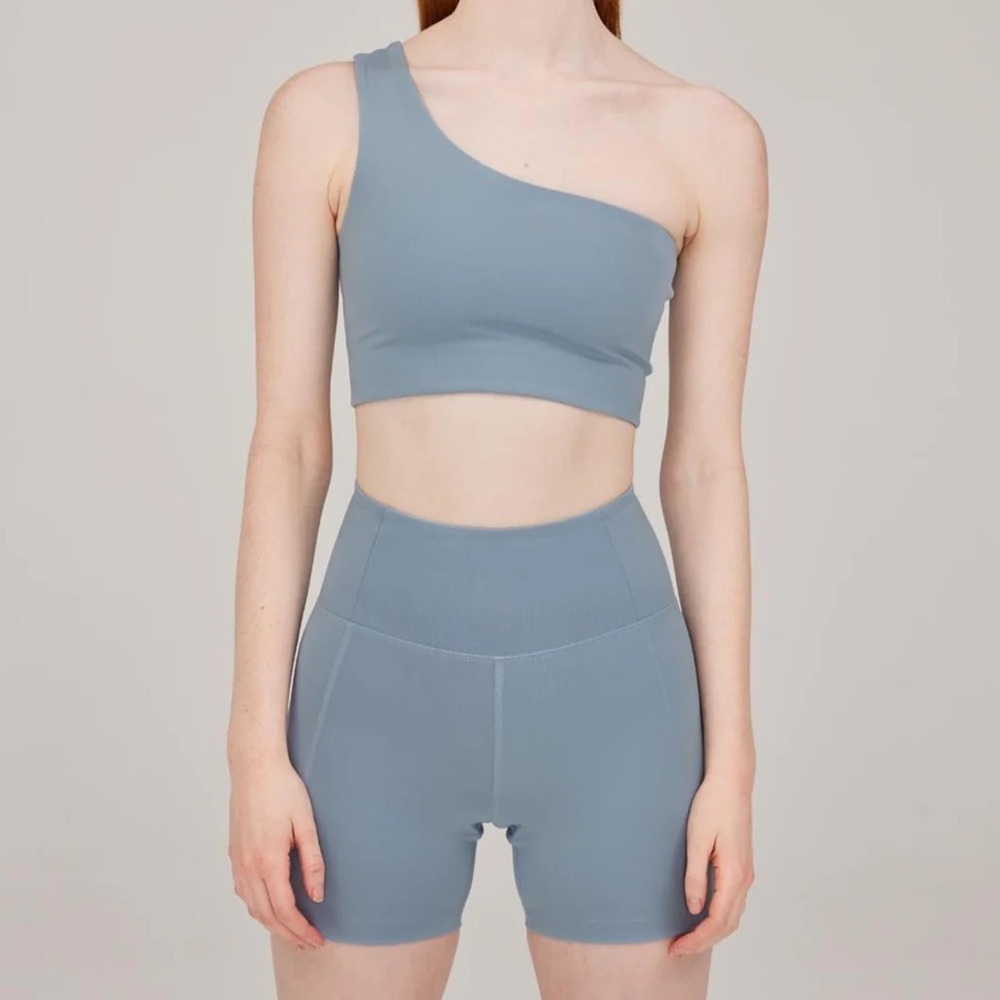 Girlfriend Collective x Net-a-Porter Bianca Bra and Run Short Set in Dew - Small